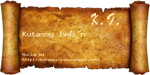 Kutassy Iván névjegykártya