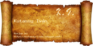 Kutassy Iván névjegykártya
