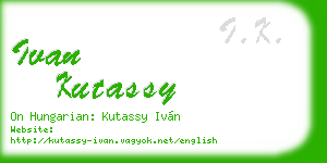 ivan kutassy business card